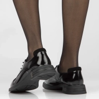 Skórzane półbuty na obcasie Filippo DP6007/23 BK czarne