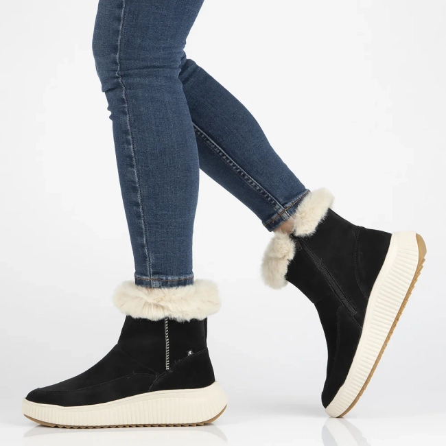 Snow boots Rieker leather W1772-00 Black