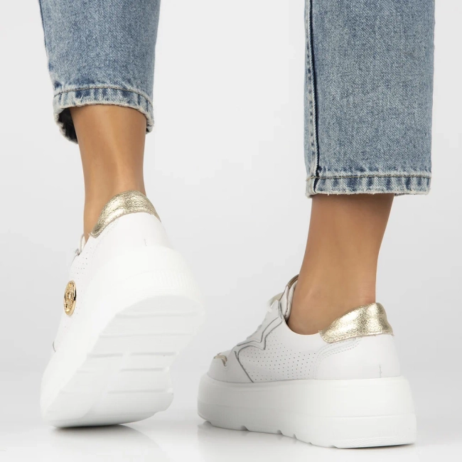 Leather sneakers Filippo DP6843/25 WH white