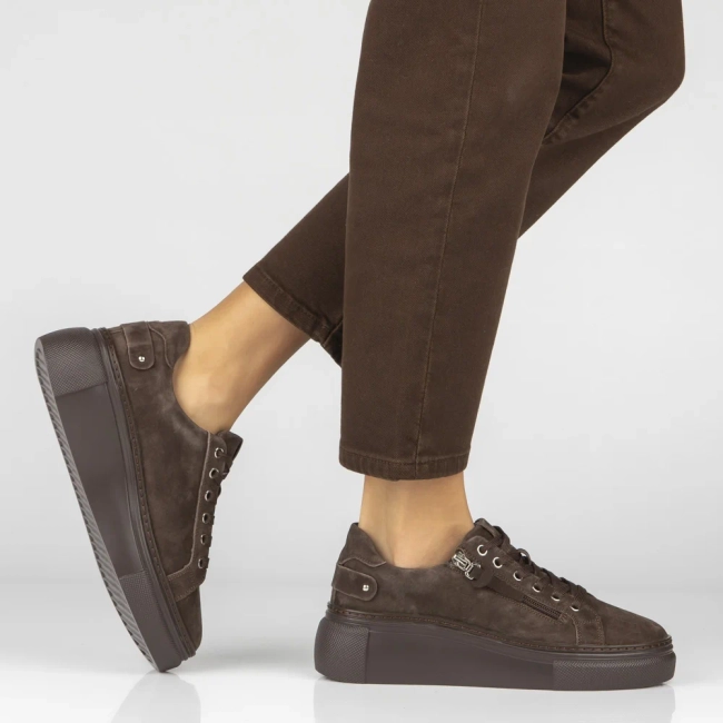 Leather sneakers Filippo DP7653/26 D BR brown