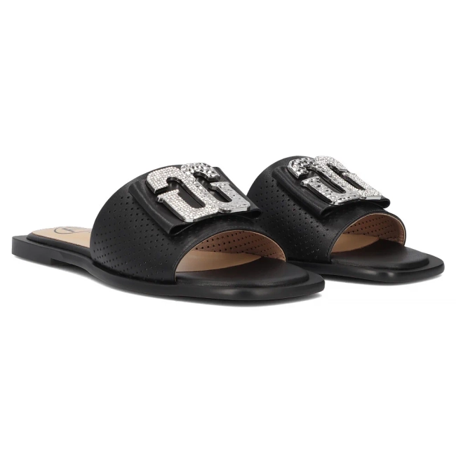Leather flip-flops Filippo DK6985/25 BK black