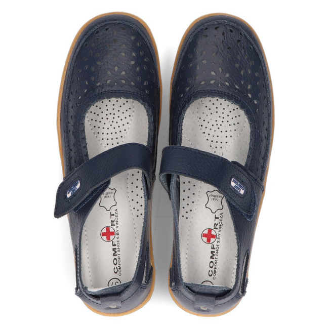 Skórzane półbuty Vinceza DP093/17 NV granatowe