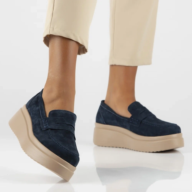 Leather shoes Filippo DP6106/24 NV navy blue