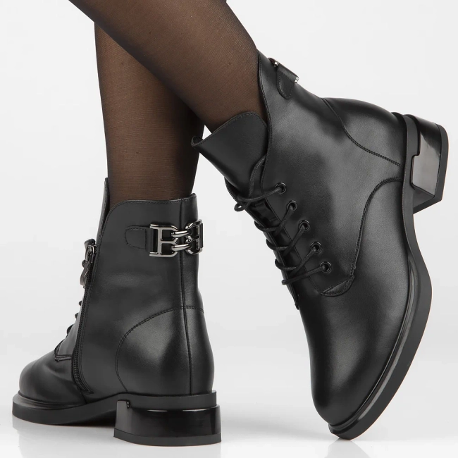 Leather ankle boots Filippo DBT6413/24 BK black