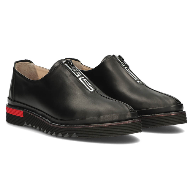 Skórzane półbuty Filippo DP3916/22 BK czarne