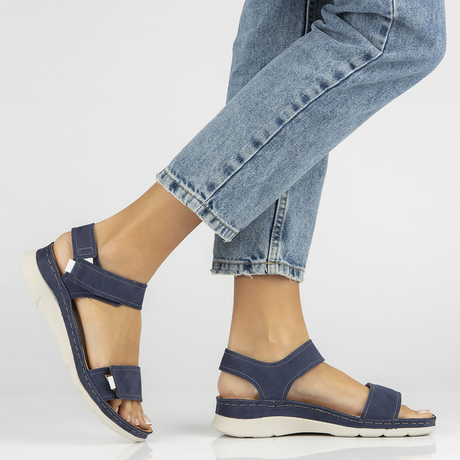 Leather sandals Filippo K828 navy