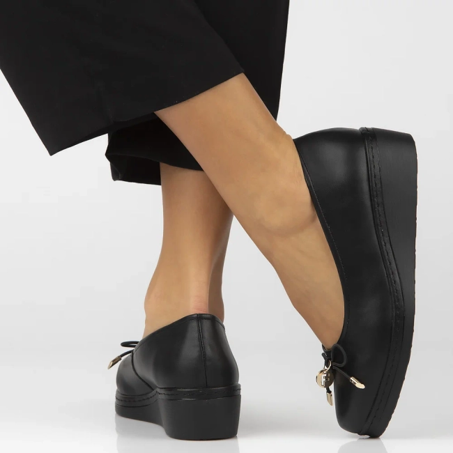 Skórzane baleriny Filippo DP6857/25 BK czarne