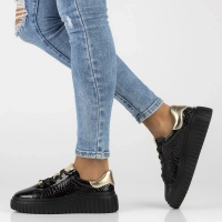 Leather sneakers Filippo DP7001/25 BK L black