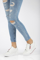 Leather Wedge Sneakers Filippo DP2350/21 WH white