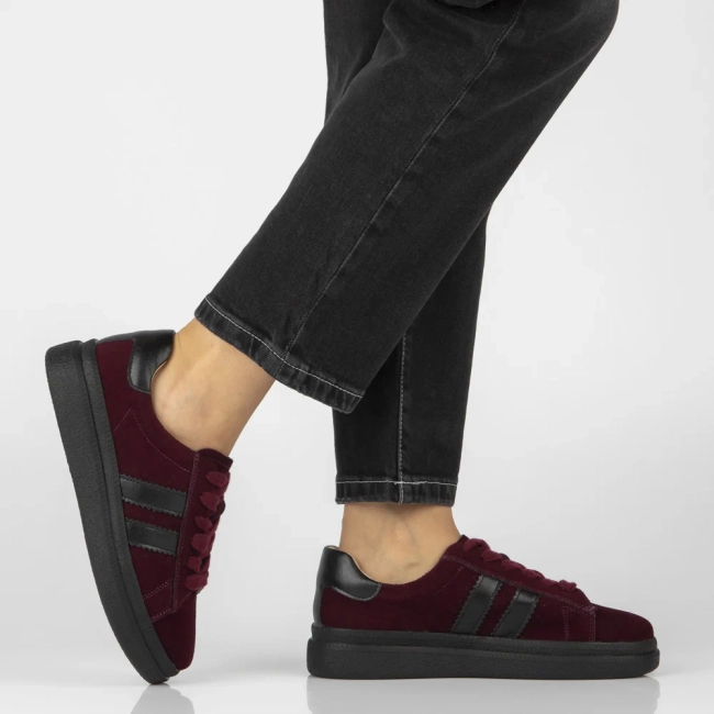 Skórzane sneakersy Filippo DP7981/26 BG bordowe
