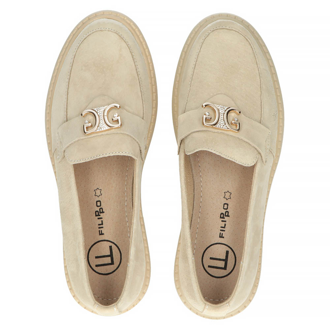 Leather shoes Filippo DP4523/23 BE GO beige