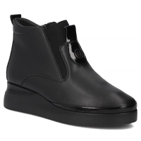 Skórzane botki na platformie Filippo DBT7392/25 BK czarne