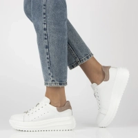 Leather sneakers Filippo DP6739/26 WH BE white