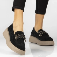 Leather platform shoes Filippo DP8293/26 BK black