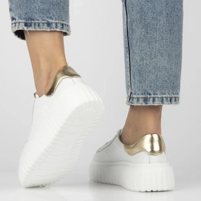 Skórzane sneakersy Filippo DP7001/25 WH białe