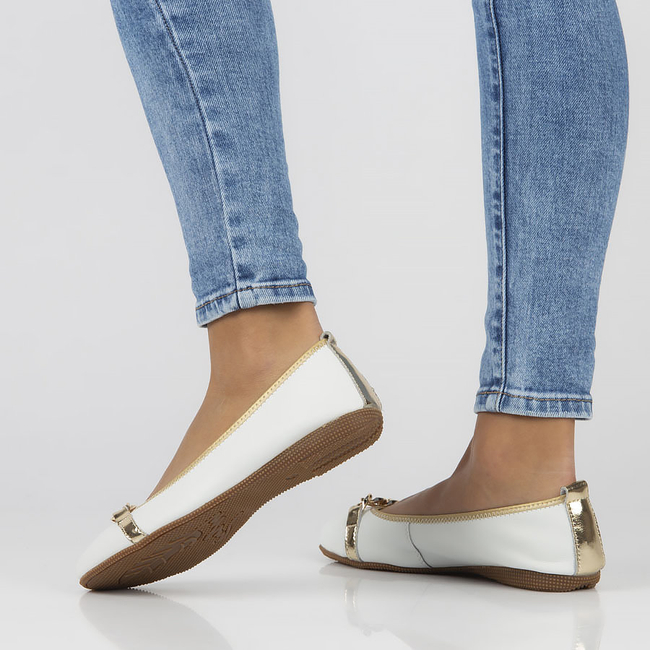 Leather ballerinas Filippo DP3709/22 WH white