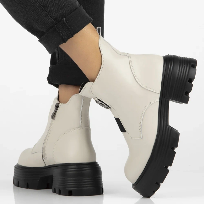 Leather ankle boots DBT6432/24 LT BE beige