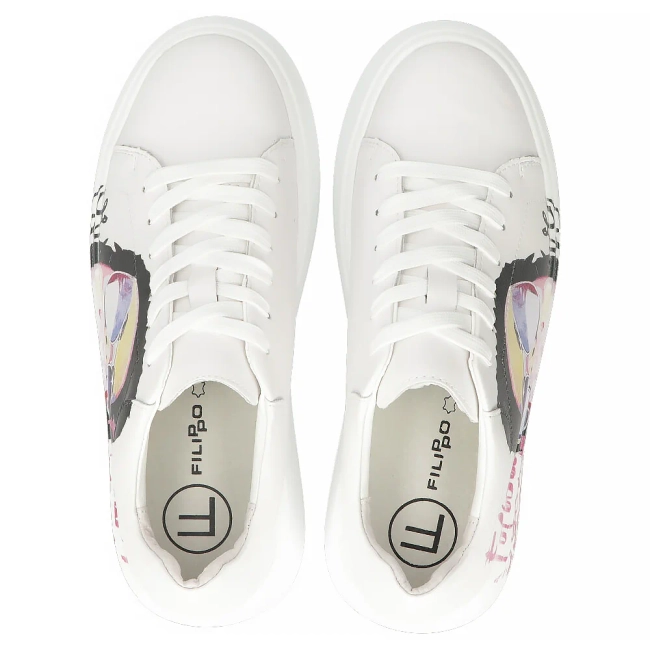 Leather sneakers Filippo DP6835/25 WH white