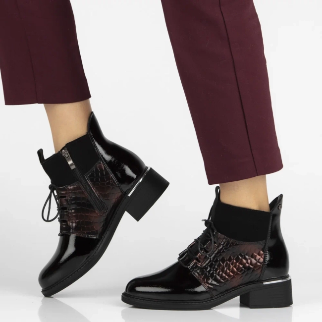 Leather ankle boots Filippo DBT7275/25 BG burgundy