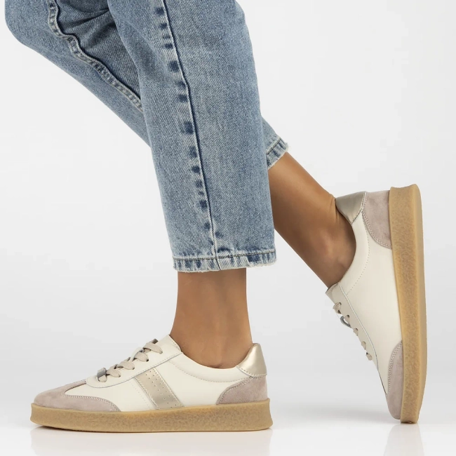 Leather sneakers Filippo DP6799/25 BE GO beige