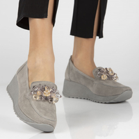 Leather shoes Filippo DP4563/23 GR grey