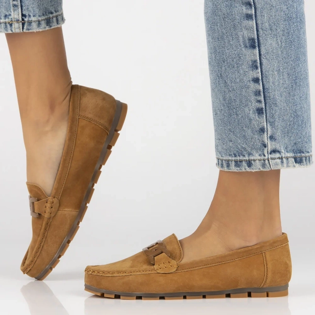 Skórzane mokasyny Filippo DP3630/24 BR brązowe