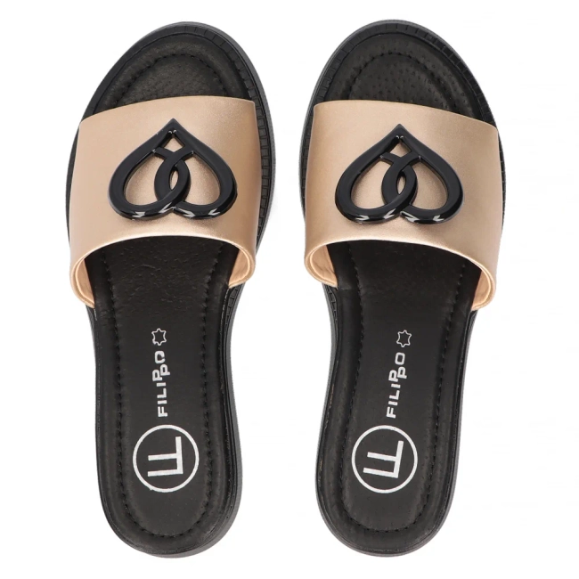 Leather flip-flops Filippo DK6068/24 GO gold