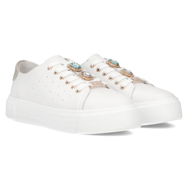 Leather sneakers Filippo DP6854/25 WH white
