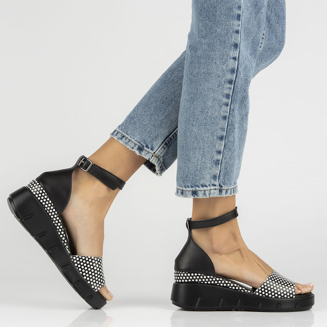 Leather sandals Filippo DS4455/23 BK KR black