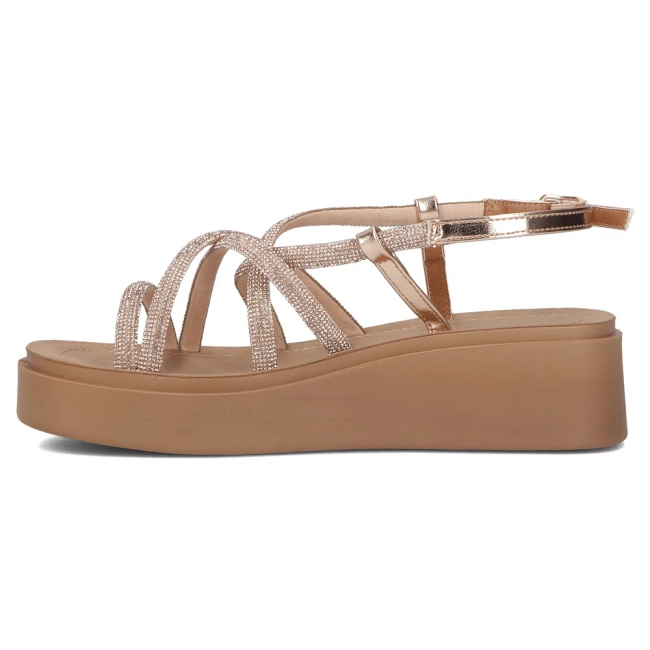 Sandały na platformie Filippo DS6898/25 GO złote