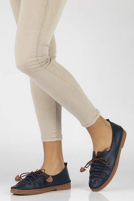 Leather shoes Filippo DP2058/21 NV navy blue