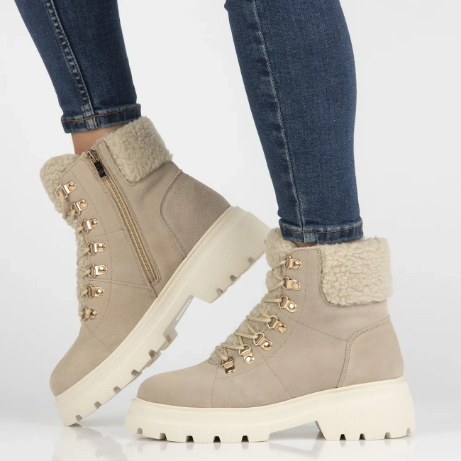 Leather ankle boots Filippo DBT6381/24 BE beige