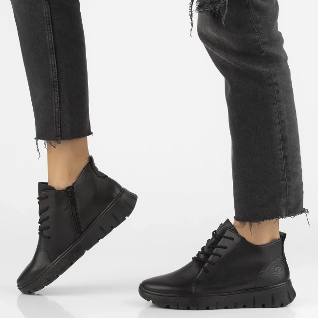 Ankle Boots Rieker leather N1331-00 Black