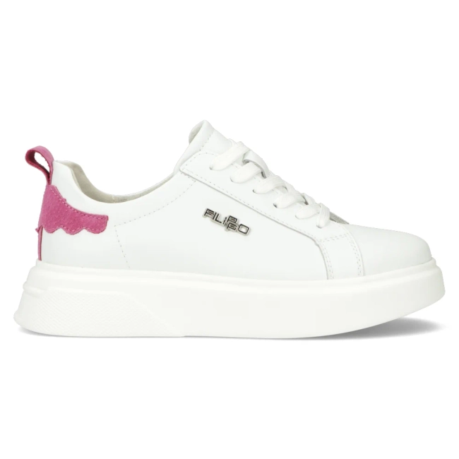 Skórzane Sneakersy Filippo DP4580/24 WH białe