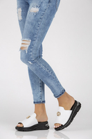 Leather slippers Filippo DK3872/22 WH white