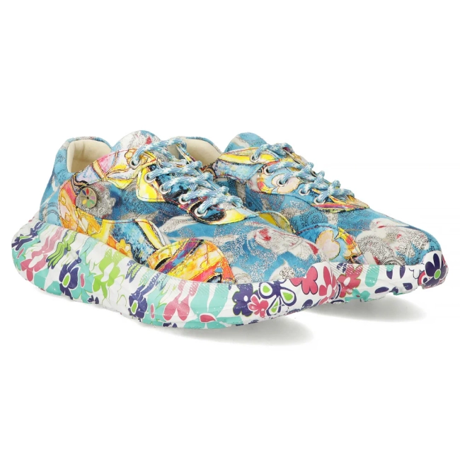 Skórzane sneakersy Laura Vita sofiao 01 niebieskie