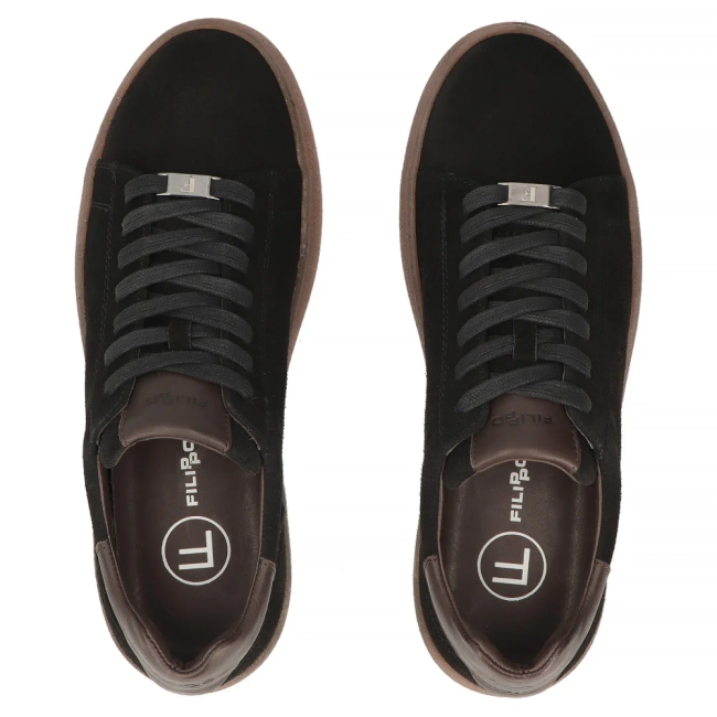 Skórzane sneakersy Filippo MP8272/26 BK czarne