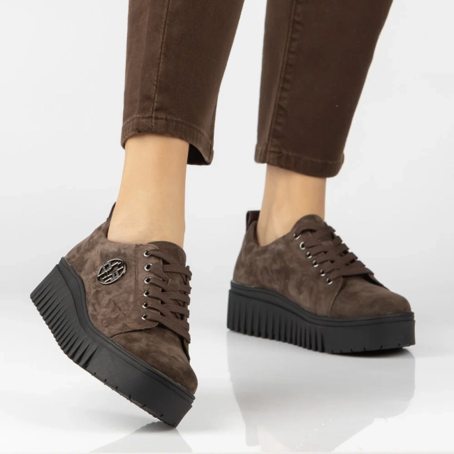 Skórzane sneakersy Filippo DP8271/26 D BR brązowe