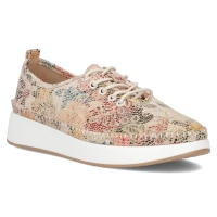 Skórzane półbuty na platformie Filippo DP6102/24 BE FL beżowe