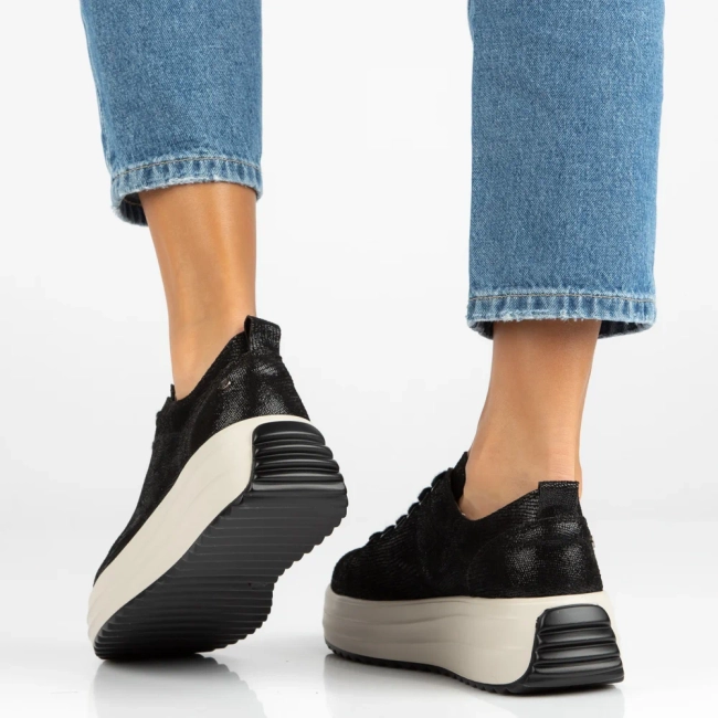 Leather sneakers Filippo DP6795/26 BK black