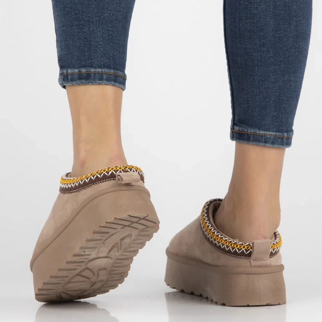 Fur slippers Filippo DK6662/24 BE beige