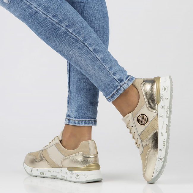 Leather Sneakers Filippo DP3542/22 BE beige