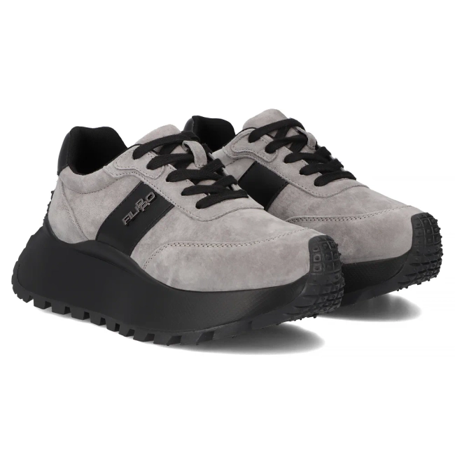 Leather sneakers Filippo DP6785/25 GR grey