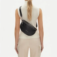Black leather crossbody bag Toscanio F181 