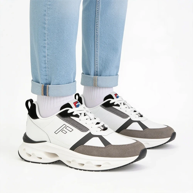 Leather Sneakers Filippo MSP7833/26 WH GR white
