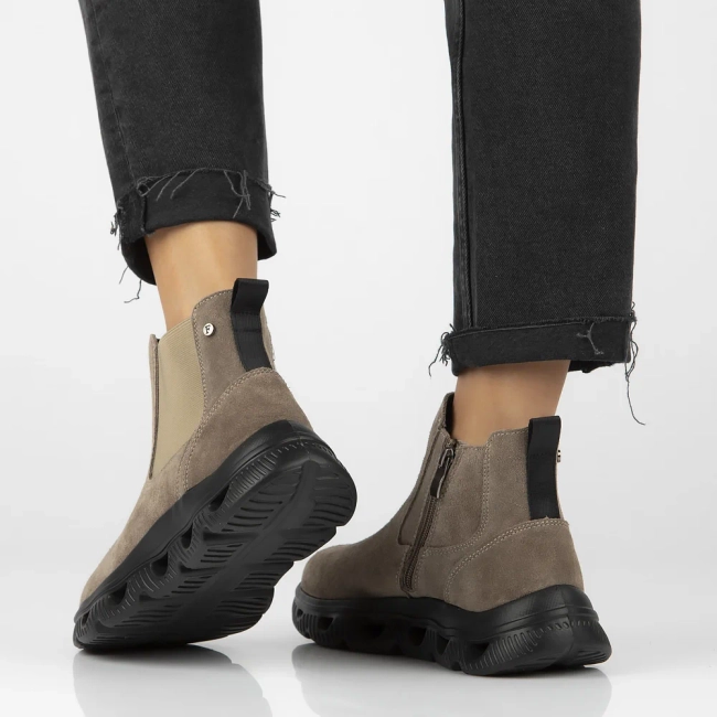 Leather ankle boots DBT6346/24 TP taupe