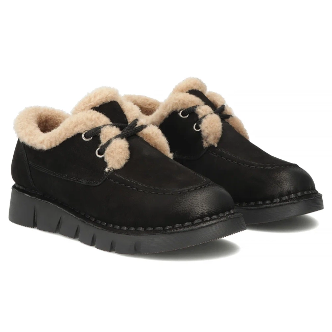 Skórzane półbuty Filippo DP8181/26 BK czarne