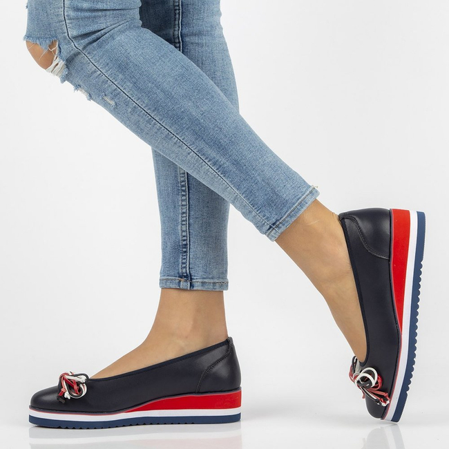 Leather ballerinas Filippo DP2159/21 NV navy blue