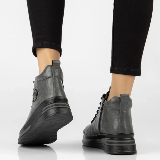 Leather platform ankle boots Filippo DBT4215/26 GR grey