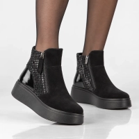 Leather platform ankle boots Filippo DBT8077/26 BK black